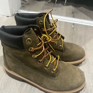 Timberland Olive Green Leather Boots